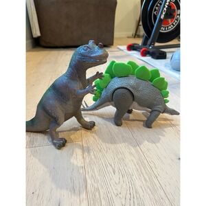 Dinosaur Toy Action Figure Set Stegosaurus and Carnivore Prehistoric Figures